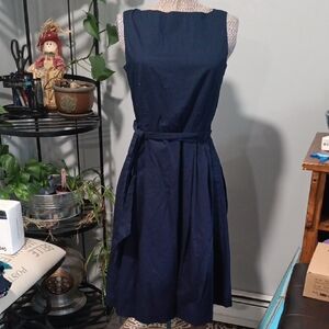 L.L. Bean Classic Navy Midi Dress